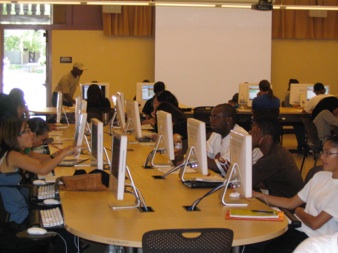 Students working at computers