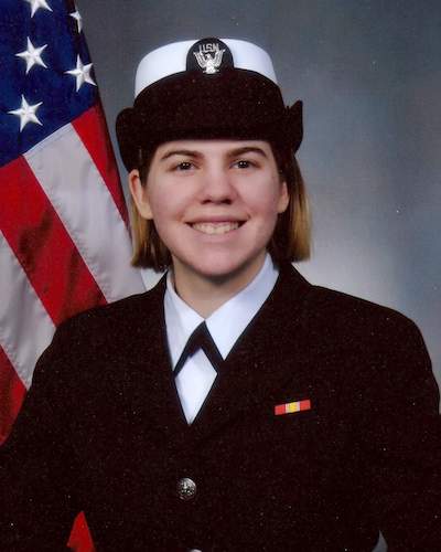 Racheal Gauley in Navy uniform