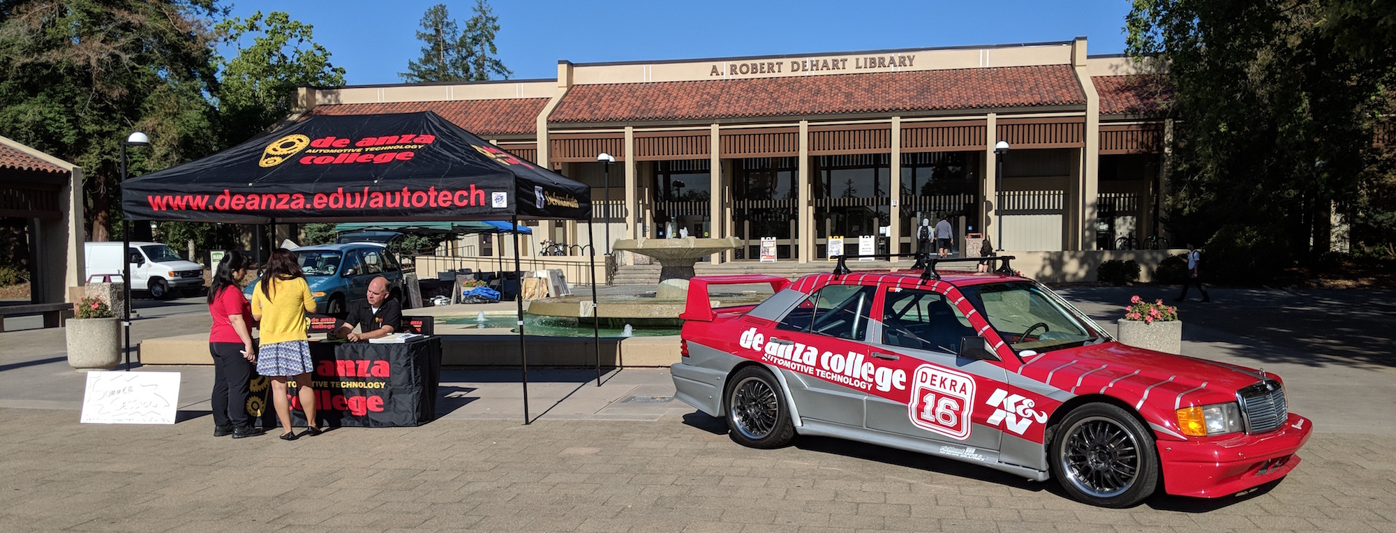 Auto Tech tent and car in main quad