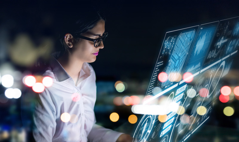 young woman at computer