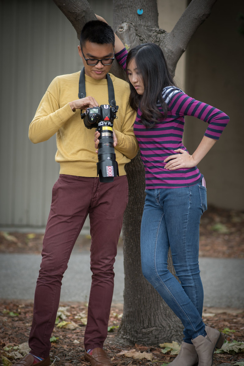 two students with camera