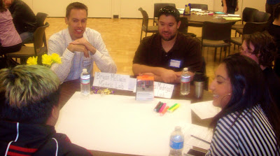 Students around a table