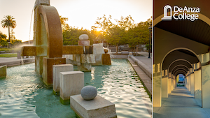 View of Sunken Garden fountain and De Anza arches