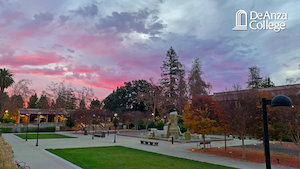 View of Sunken Garden at sunrise