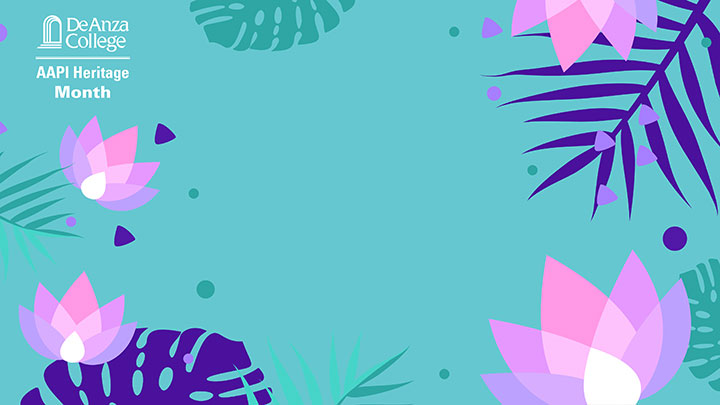 AAPI Heritage Month aqua tropical Zoom background