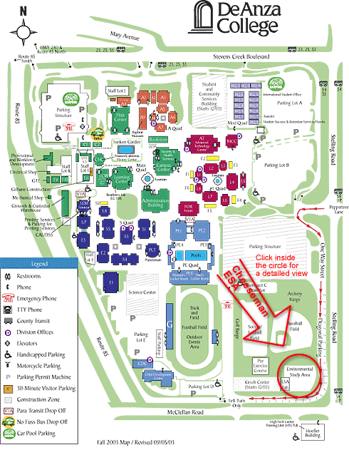 De Anza Campus Map With Flea Market Location