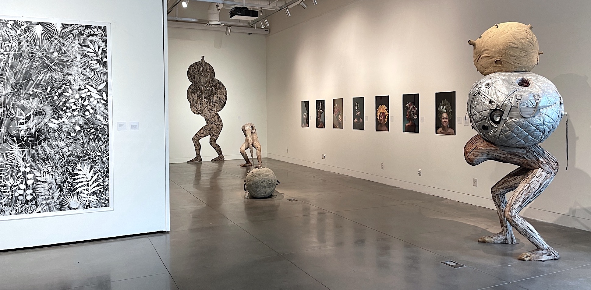 sculptures in gallery