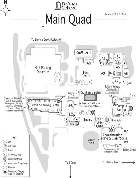 De Anza College Map Main Quad - Maps And Tours De Anza College Map Main Quad - Maps And Tours