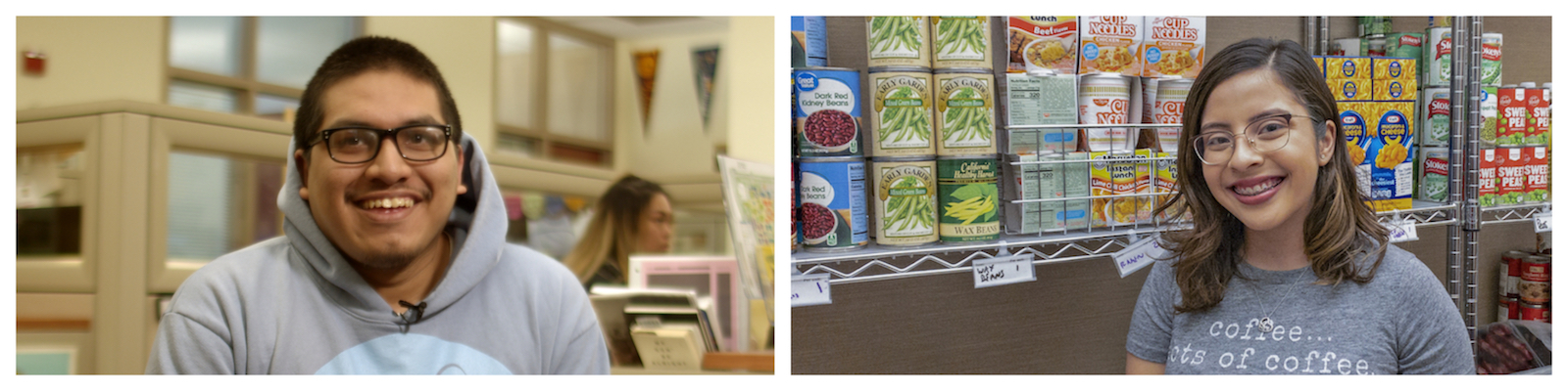 students in food pantry