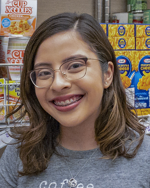 students in food pantry