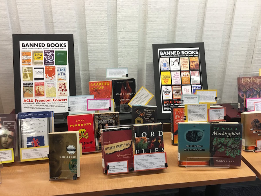 display of banned books