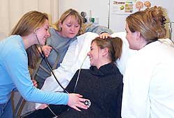 Four female nursing student