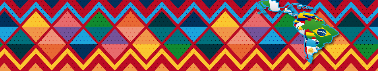 colorful pattern and map of Latin American countries