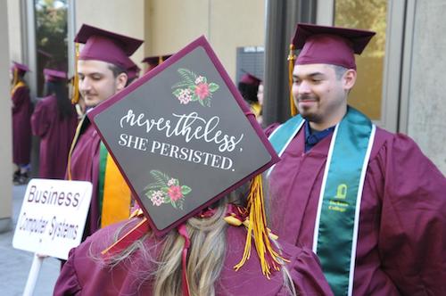 graduate with cap: Nevertheless, she persisted