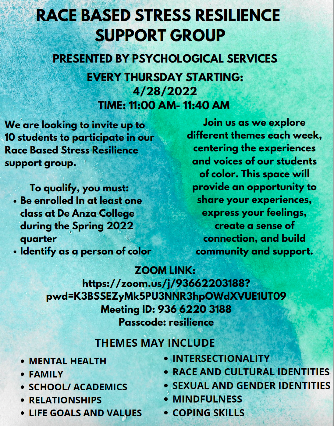 Race-Based Stress Resilience Group