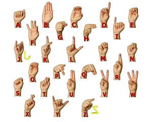 picture of handshapes of the ASL alphabet