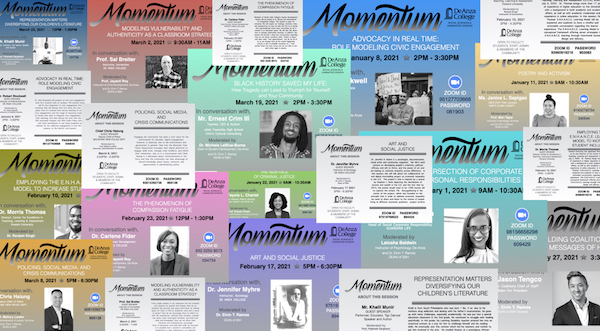 collage of Momentum flyers