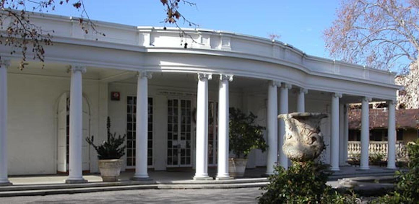 California History Center: white building with columns in front
