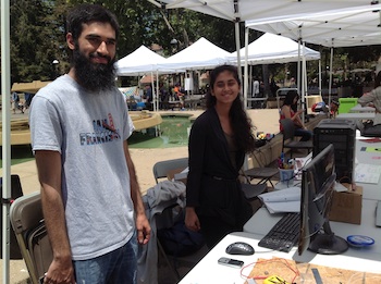 Brother and sister partners for Persistance of Vision Clock project.