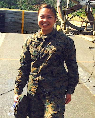 Traciemarie Sanjuan in military uniform