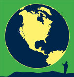 Image of person pointing to earth
